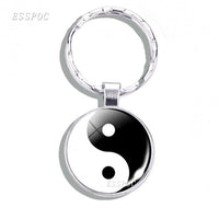 Yin Yang Keychain Yin Yang Owls Cats Tree of Life Keychain Tai Chi Keychain Yin Yang Gifts for Men Women