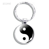 Yin Yang Keychain Yin Yang Owls Cats Tree of Life Keychain Tai Chi Keychain Yin Yang Gifts for Men Women