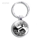 Yin Yang Keychain Yin Yang Owls Cats Tree of Life Keychain Tai Chi Keychain Yin Yang Gifts for Men Women