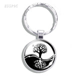 Yin Yang Keychain Yin Yang Owls Cats Tree of Life Keychain Tai Chi Keychain Yin Yang Gifts for Men Women