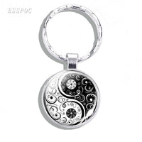 Yin Yang Keychain Yin Yang Owls Cats Tree of Life Keychain Tai Chi Keychain Yin Yang Gifts for Men Women