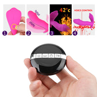 Heating Vibrator Vaginal Massage Wearable Dildo Clitoris Stimulator 10 Mode Remote and Voice Control for Woman