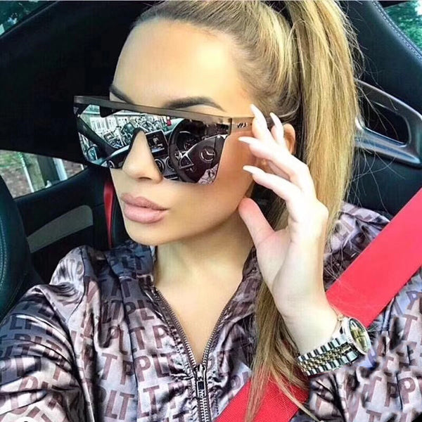 Oversized Square Sunglasses Women Female Lady Big Frame Eyewear for Outdoor UV400