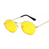 Oval Sunglasses Women Small Black Red Yellow Shades Sun Glasses Female UV400