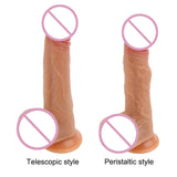 10 Frequency Realistic Dildo Vibrator Masturbation Remote Telescopic Vibrators Flexible Soft Silicone 42°Heating