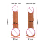 10 Frequency Realistic Dildo Vibrator Masturbation Remote Telescopic Vibrators Flexible Soft Silicone 42°Heating