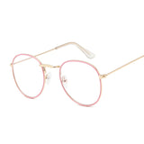 Fashion Vintage Clear Lens Pink Glasses Women Nerd Eyewear Retro Metal Frame Eyeglasses Black Small Round Circle Eye Glasses