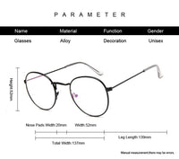 Fashion Vintage Clear Lens Pink Glasses Women Nerd Eyewear Retro Metal Frame Eyeglasses Black Small Round Circle Eye Glasses