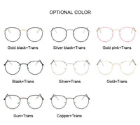 Fashion Vintage Clear Lens Pink Glasses Women Nerd Eyewear Retro Metal Frame Eyeglasses Black Small Round Circle Eye Glasses