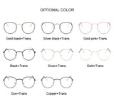 Fashion Vintage Clear Lens Pink Glasses Women Nerd Eyewear Retro Metal Frame Eyeglasses Black Small Round Circle Eye Glasses