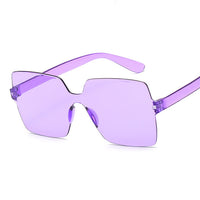 Rimless Square Sunglasses Women Shades Sun Glasses Female Pink