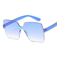 Rimless Square Sunglasses Women Shades Sun Glasses Female Pink