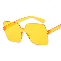 Rimless Square Sunglasses Women Shades Sun Glasses Female Pink