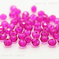 Pink Multicolor 4*6mm 50pcs  Rondelle Austria faceted Crystal Glass Beads Loose Spacer Round Beads for Jewelry Making