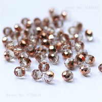 Pink Multicolor 4*6mm 50pcs  Rondelle Austria faceted Crystal Glass Beads Loose Spacer Round Beads for Jewelry Making