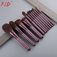 12pcs Wood Handle Makeup Brush Set Blush Brush Set Eye Eyeliner Powder Foundation Make Up Brushes Set Cosmetic Tools Kit