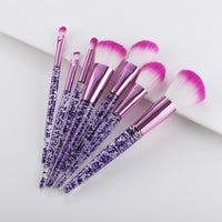 10 Pieces Glitter Makeup Brushes Set Crystal Handle Powder Brush Foundation Eyebrow Face Mascara Blush Eyeliner Tools Kits