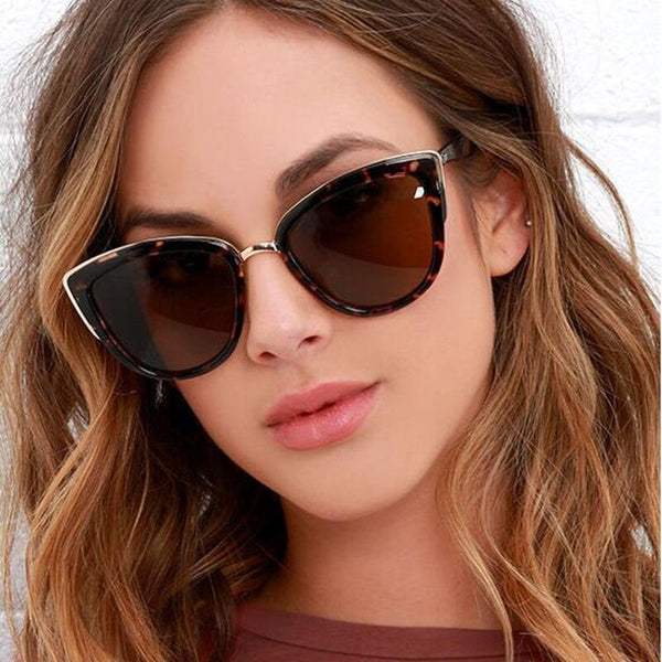 Retro Cat Eye Sunglasses Women Mirror Sun Glasses for Woman Big Sunglass Vintage Oculos De Sol UV400