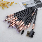 Makeup Brush Set 12pcs Professional Eye Shadow Eyeliner Eyelash Eyebrow Mascara Edge Control Brushes Set Tools Kit