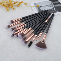 Makeup Brush Set 12pcs Professional Eye Shadow Eyeliner Eyelash Eyebrow Mascara Edge Control Brushes Set Tools Kit