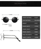 Retro Punk Round Polarized Sunglasses Men Women Round Metal Frame Sun Glasses UV400
