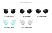Retro Punk Round Polarized Sunglasses Men Women Round Metal Frame Sun Glasses UV400