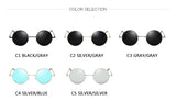 Retro Punk Round Polarized Sunglasses Men Women Round Metal Frame Sun Glasses UV400