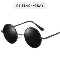 Retro Punk Round Polarized Sunglasses Men Women Round Metal Frame Sun Glasses UV400