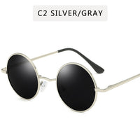 Retro Punk Round Polarized Sunglasses Men Women Round Metal Frame Sun Glasses UV400