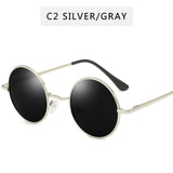 Retro Punk Round Polarized Sunglasses Men Women Round Metal Frame Sun Glasses UV400