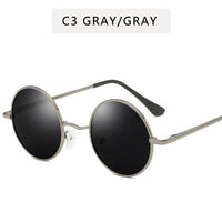 Retro Punk Round Polarized Sunglasses Men Women Round Metal Frame Sun Glasses UV400