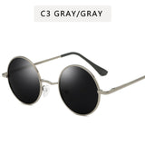 Retro Punk Round Polarized Sunglasses Men Women Round Metal Frame Sun Glasses UV400