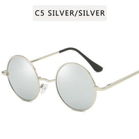 Retro Punk Round Polarized Sunglasses Men Women Round Metal Frame Sun Glasses UV400