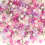 Pink Multicolor 4*6mm 50pcs  Rondelle Austria faceted Crystal Glass Beads Loose Spacer Round Beads for Jewelry Making