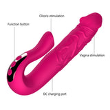 Telescopic Rotation AV Stick for Women Dildo Vibrator Tongue Licking G-spot Massage Clitoris Stimulator