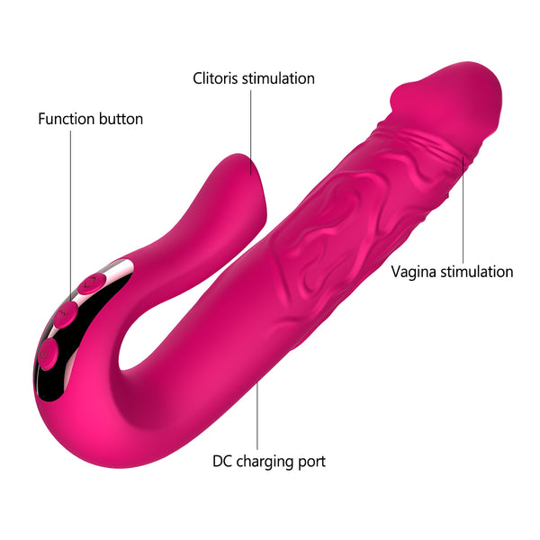 Telescopic Rotation AV Stick for Women Dildo Vibrator Tongue Licking G-spot Massage Clitoris Stimulator