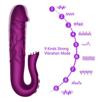 Telescopic Rotation AV Stick for Women Dildo Vibrator Tongue Licking G-spot Massage Clitoris Stimulator