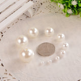 10-400pcs/lot 3-20mm Straight Holes Acrylic Imitation Pearl Beige Bracelet Round Beads For DIY Craft Jewelry Making Supplies