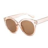 Round Cat Eye Sunglasses Women Candy Color Brown Female Sun Glasses Lady