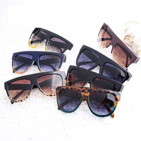 Flat Top Oversized Square Sunglasses Women Gradient Classic Women Sun Glasses Female Big Square Eyewear UV400