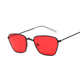 Cat Eye Sunglasses Women Design Lady Metal Small Frame Plain Sun Glasses Female UV400