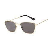 Cat Eye Sunglasses Women Design Lady Metal Small Frame Plain Sun Glasses Female UV400