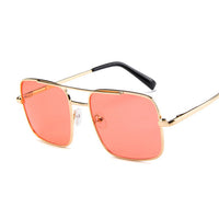 Flat Top Coating Ocean Sunglasses Women Big Frame Siamese Lenses Square Men Sun Glasses UV400