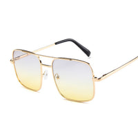 Flat Top Coating Ocean Sunglasses Women Big Frame Siamese Lenses Square Men Sun Glasses UV400