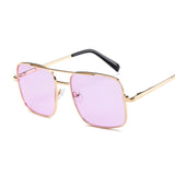 Flat Top Coating Ocean Sunglasses Women Big Frame Siamese Lenses Square Men Sun Glasses UV400