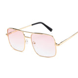 Flat Top Coating Ocean Sunglasses Women Big Frame Siamese Lenses Square Men Sun Glasses UV400