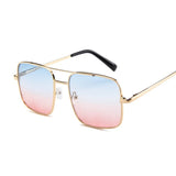 Flat Top Coating Ocean Sunglasses Women Big Frame Siamese Lenses Square Men Sun Glasses UV400