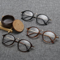 Round Classic Clear Glasses Leopard Frame Vintage Glasses Women Men Optical Eyeglasses Transparent Clear Oculos