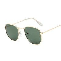 Small Polygonal Metal Sunglasses Women Sun Glasses Female Oval Eyewear UV400