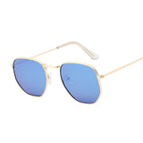 Small Polygonal Metal Sunglasses Women Sun Glasses Female Oval Eyewear UV400